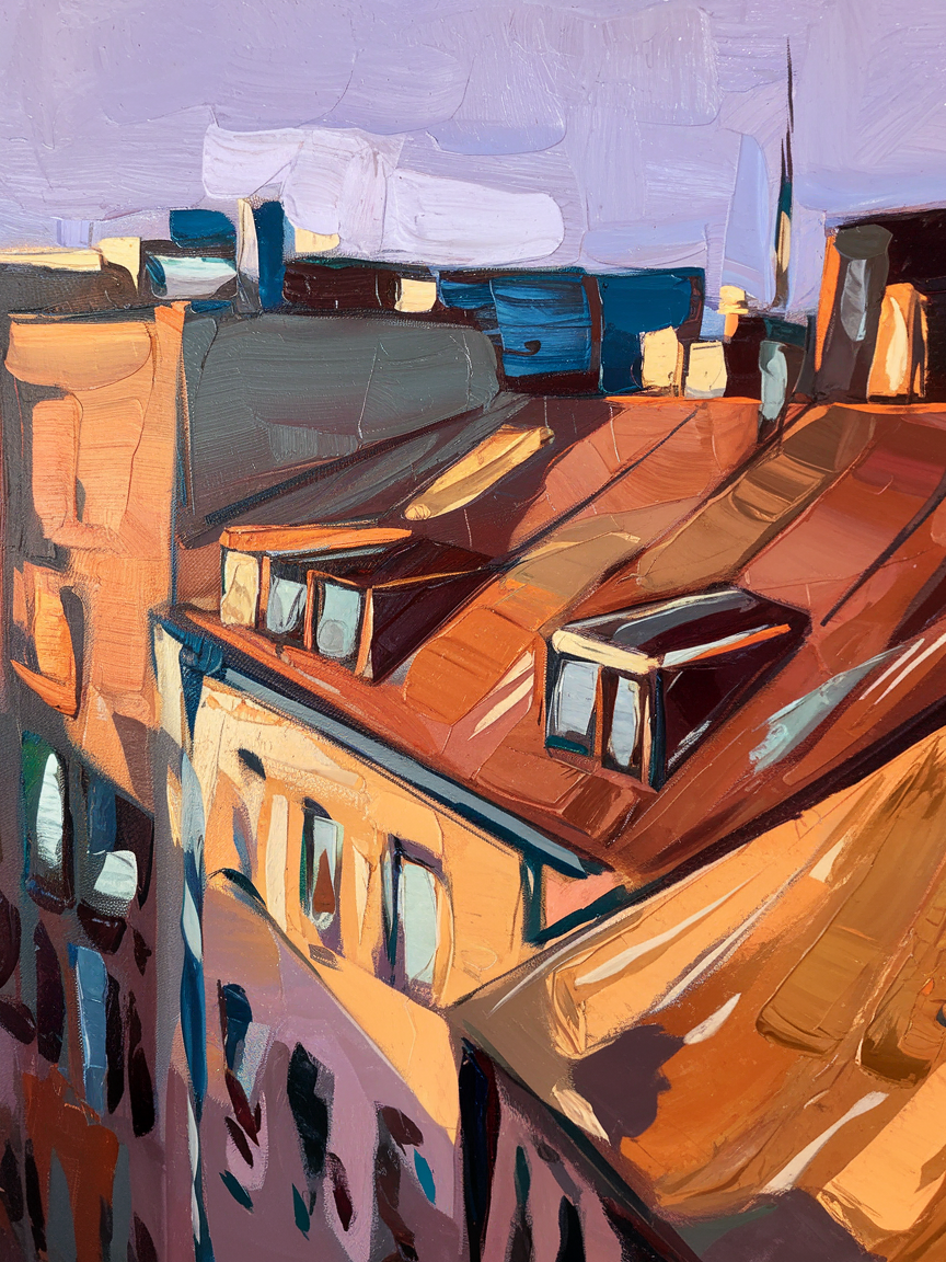 Abend, Kreuzberg — Acryl auf Leinwand